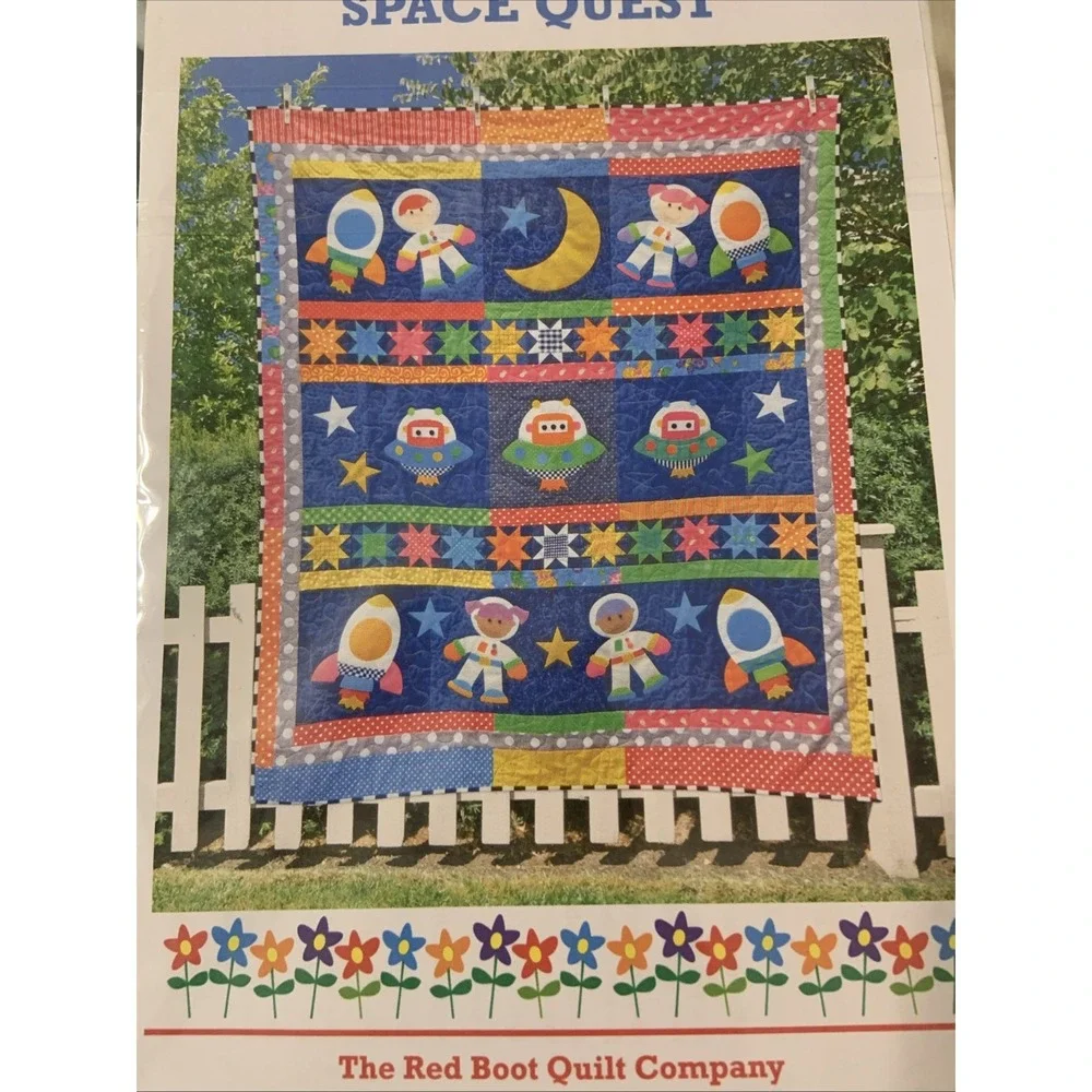 Space Quest Quilt Pattern Red Boot Quilt Company Astronaut‎ Rocket